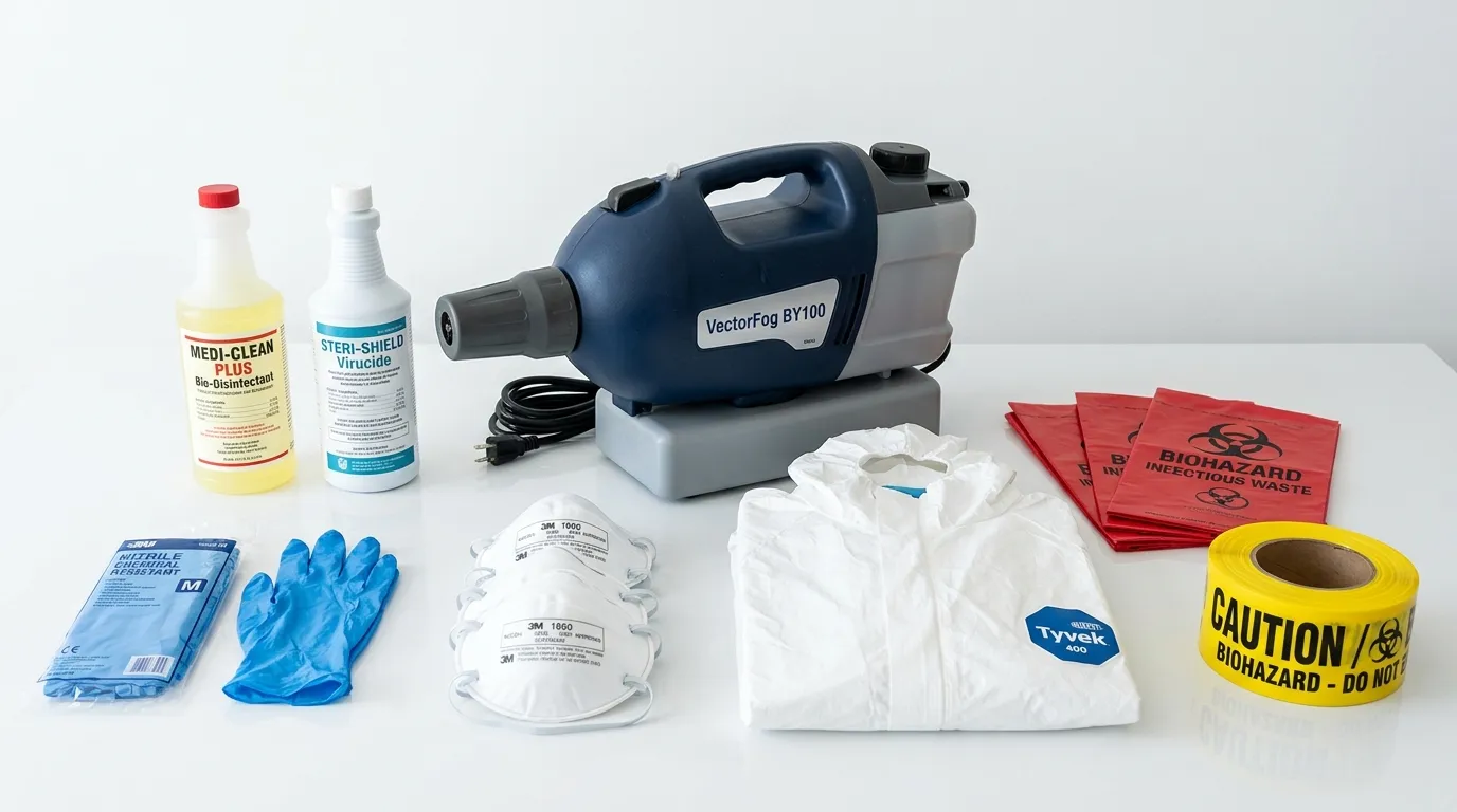 Professional biohazard remediation crew working in Castle Pines North